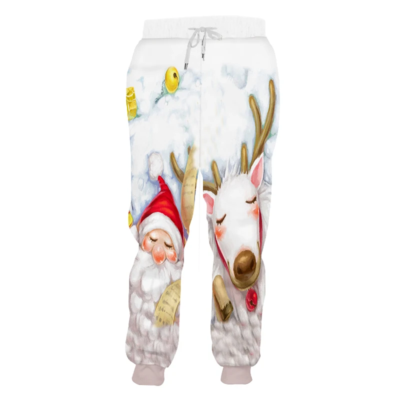 OGKB Рождество и Санта Клаус спортивные штаны мужские 3D печатных животных негабаритных 6XL одежды унисекс осенние спортивные штаны