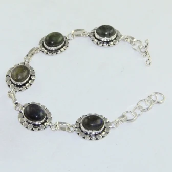 

Labradorite Silver Overlay on Copper Bracelet , 22 cm, B1710