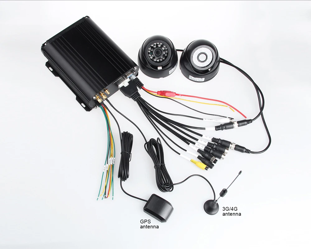  En línea Cmsv6 3G GPS Disco Duro 4CH HDD coche móvil Dvr PC/teléfono remoto APP + 3 piezas de inter