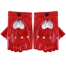Кожаные перчатки luvas guantes mujer для женщин и девочек, красные, черные, белые перчатки с любящим сердцем для женщин