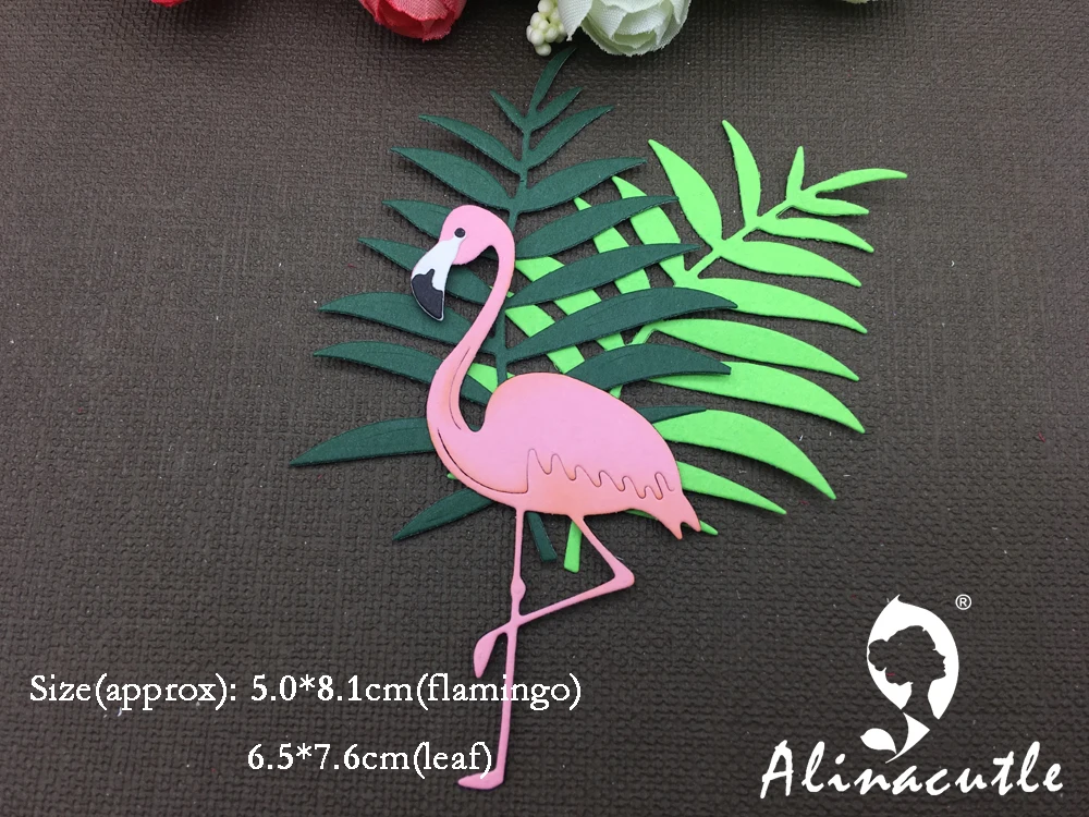 Металлические режущие штампы AlinaCraft 2 шт. Птица Фламинго любовь лист летняя