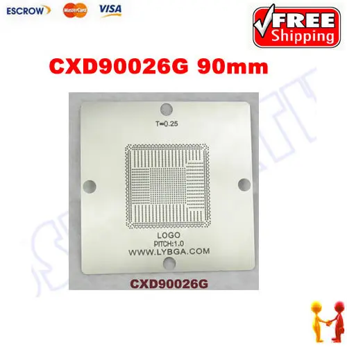 Freeshipping. 90mm * 90mm PS4 stencil CXD90026G for BGA repair. pitch 0.8 match with 0.25mm solder balls freeshipping 100% new intel 82801hbm ic chipset with bga stencil 90mm nh82801hbm