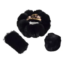 H2CNC Универсальный 1"-15" Авто рулевое колесо крышка Тормозная рукоятка механизма переключения рукоятка чехол рычага набор длинная плюшевая шерсть шуба