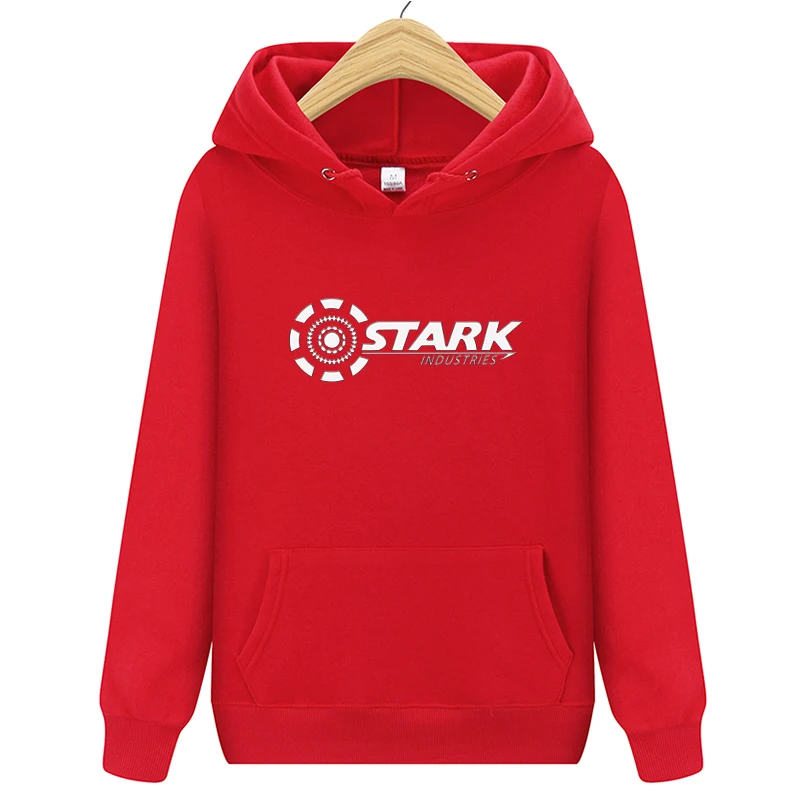 Новые Брендовые мужские толстовки STARK INDUSTRIES, зимние модные толстовки Kpop для мужчин и женщин, повседневные свободные толстовки Harajuku - Цвет: HW0173red1