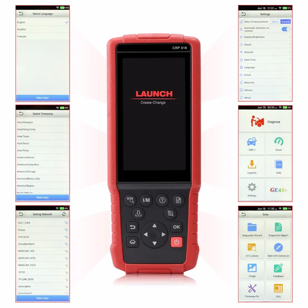 

Launch X431 Pro Car Diagnostic Tool CRP818 Obd2 Scanner with TPMS Reset for European 26 Cars Touch Screen Handheld