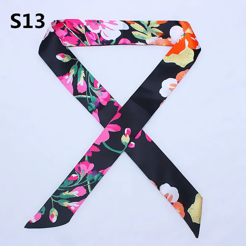 56 цветов Новый Шелковый маленький женский модный шарф для волос сумка ручка Украшение галстук многогранная ручная лента см 4*100 см Мода