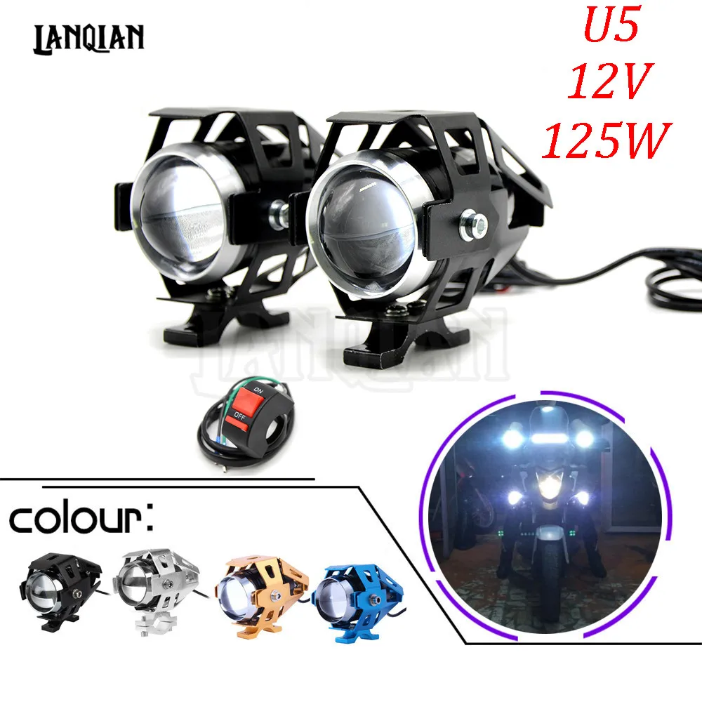 Universal 12V Motorcycle Metal Headlight Driving Spot Head font b Lamp b font Fog Light For
