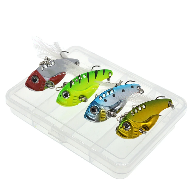 

4Pcs/Box 10g fishing lure VIB Vibrations Spoon Lure Bass wobblers artificial bait cicada lure vib bait
