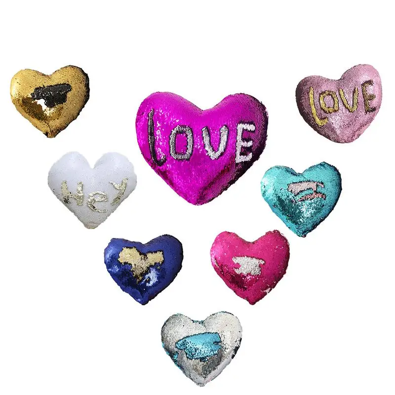 

Love Sequins Pillow Two-Color Home Explosions Reversible Sequin Sofa Cushion