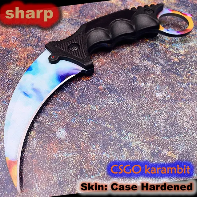 ek case hardened cs go karambit bowie claw knife sharp counter