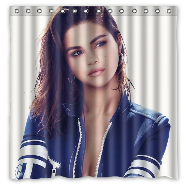 Selena Gomez Полиэстеровая Водонепроницаемая занавеска для душа 71*71 дюймов устойчивая
