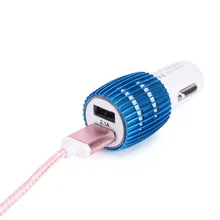 Двойной USB Автомобильное зарядное устройство 2 порта адаптер для смарт мобильного телефона универсальный прикуриватель зарядное устройство случайный цвет