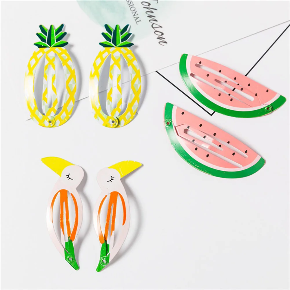 

1 pair Children Novelty Fruit Watermelon Pineapple Hairpins Hair Accessories Girls Hairclip Barrette Candy Color Headwear