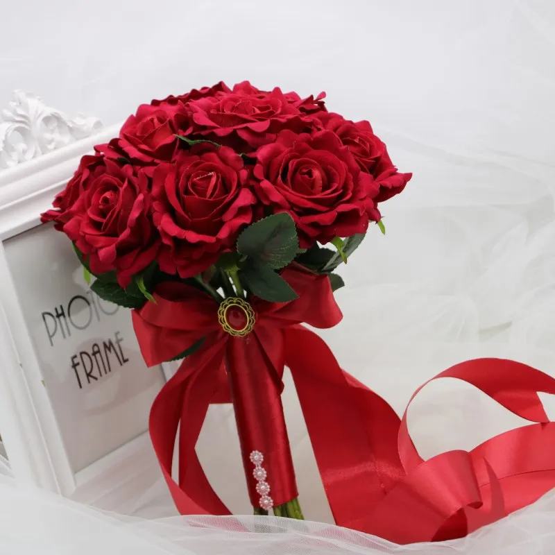 AYiCuthia украшение в виде свадебного букета Foamflowers Свадебный букет из роз Белый сатин Романтические Свадебные Свадебный букет цветов s159