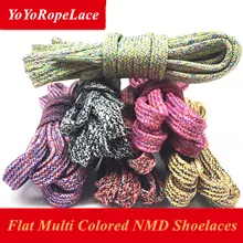 Новые Креативные цветные шнурки для обуви плоская разноцветная обувь шнурки для Ultra Boost NMD шнурки для обуви