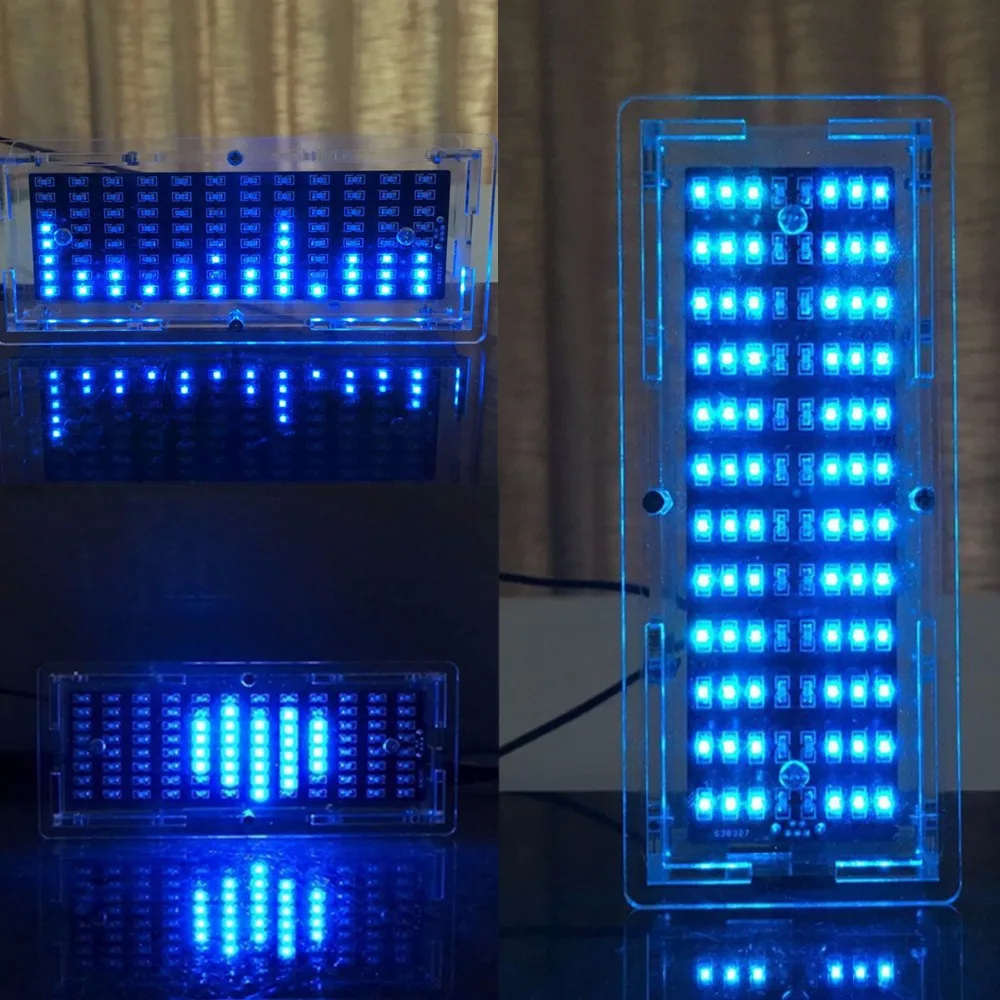 DIY Audio Level Meter Blue LED Display Music Spectrum Analyzer Kitkit