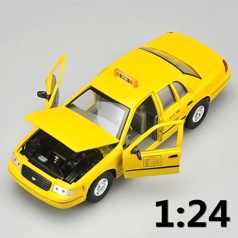 Высокая имитация суперкар, 1:24 Масштаб сплава 1999 Ford Crown Victoria такси, коллекция металлические модельные игрушки