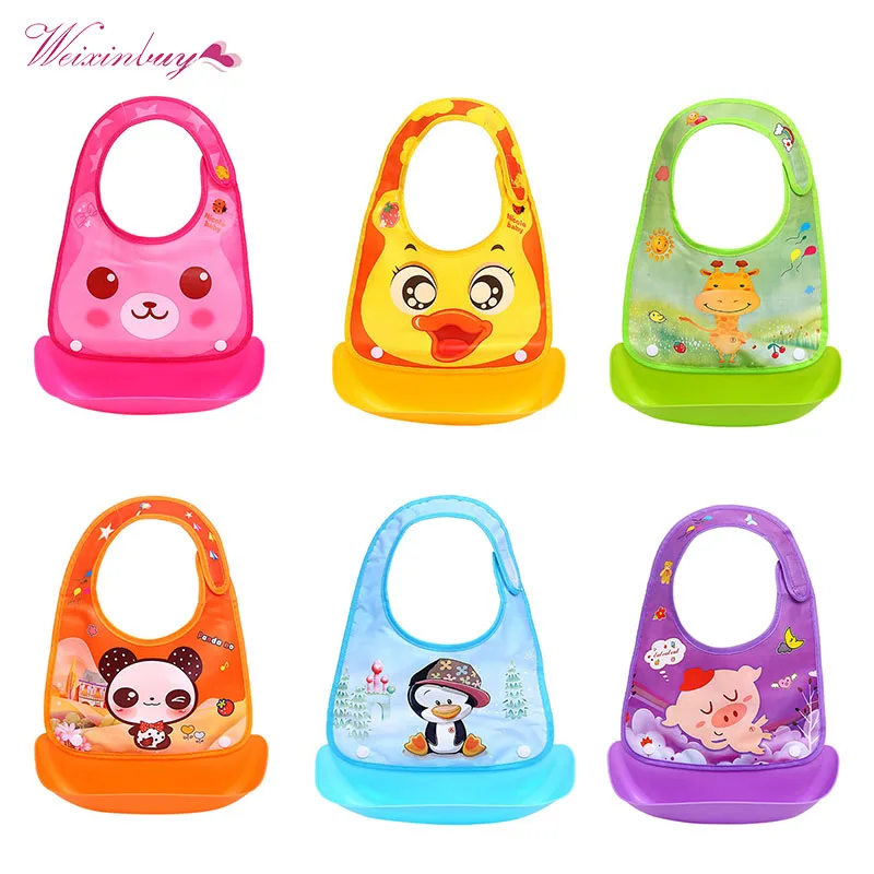 

Cartoon Baby bibs waterproof silicone feeding baby saliva towel newborn cartoon waterproof aprons Baby Bibs sx1