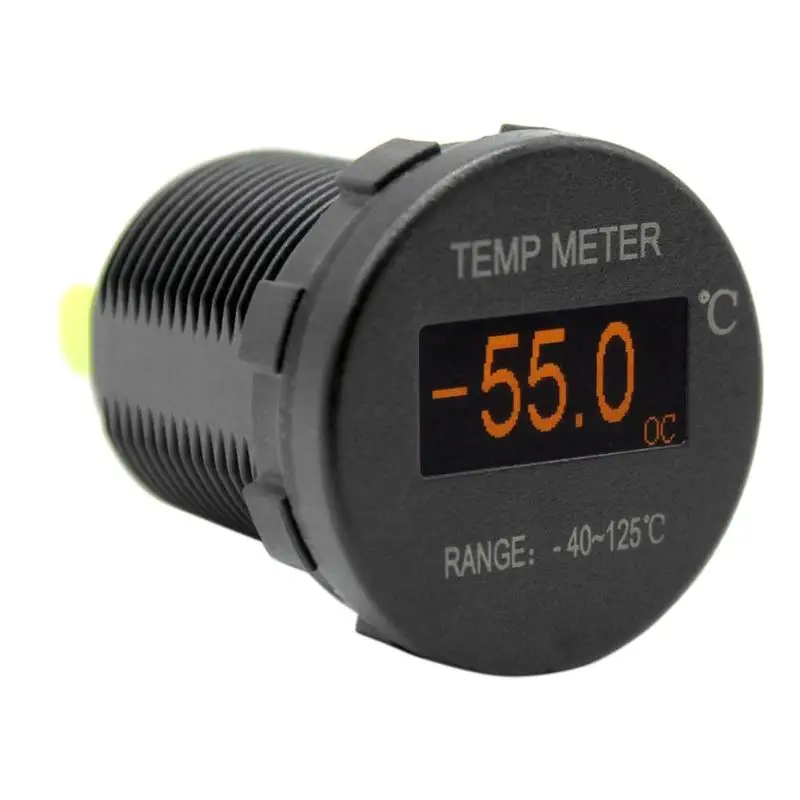 

12V/24V IP66 Mini OLED Digital Auto Thermometer Waterproof Temperature Gauge Meter with Sensor Car Accessories