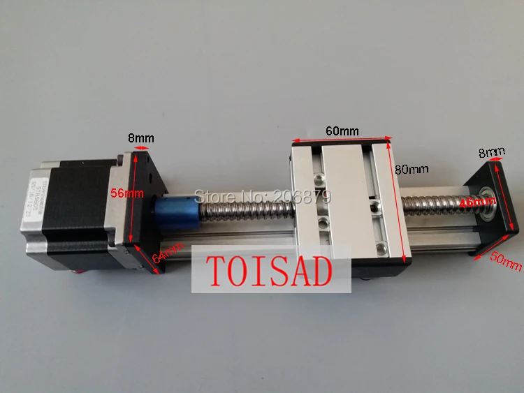 SG 500 мм эффективная длина хода шариковый винт 1204 линейный рельсовый ЧПУ направляющая+ 57 Nema 23 шаговый двигатель SG