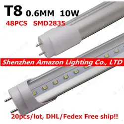 T8 светодиодные трубки 600 мм 10 Вт, AC85-265V, 1000lm, SMD2835, 48LED/шт, гарантия 2 года, smtb-16-5