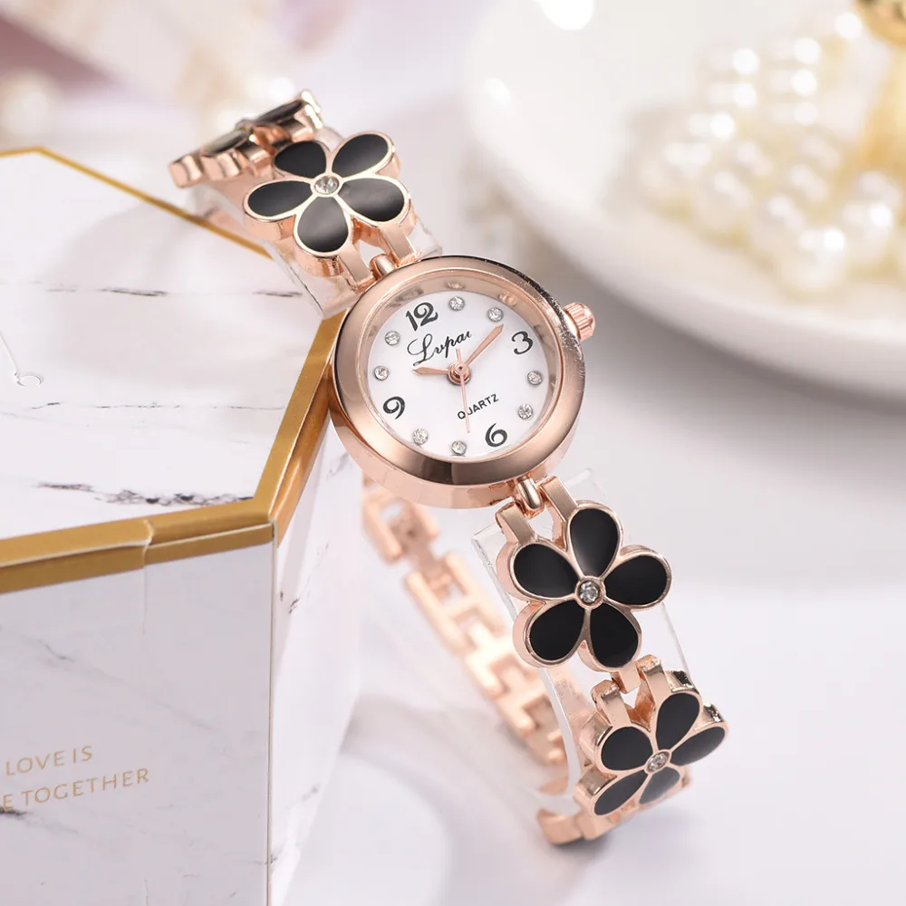 Lvpai-Reloj de pulsera informal de lujo para mujer, pulsera con correa de flores, reloj de cuarzo elegante, regalo, nuevo - Imagen 2