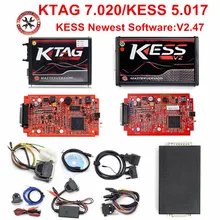 Заводская оригинальная Европейская красная Ktag K TAG V7.020 KESS V2 V5.017 SW V2.23 V2.47 мастер ECU чип Тюнинг инструмент KESS 5,017 неограниченное количество жетонов
