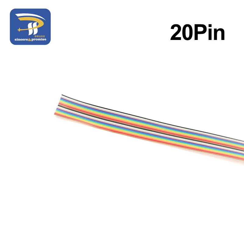 5 м/лот ленточный кабель 10 способ плоский Цвет Радуга ленточный кабель Радуга провода 10P 20Pin 1,27 мм шаг для PCB Diy - Цвет: 20P