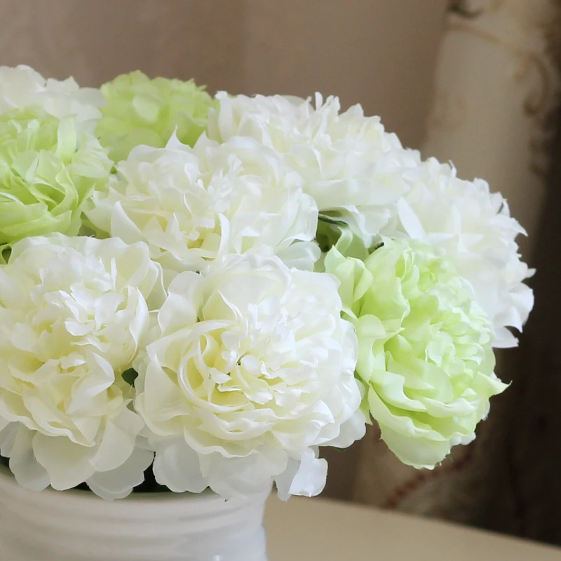 Spring Decoration 1 Piece Single Artificial Peony Flower Fabric Silk Flowers For Wedding