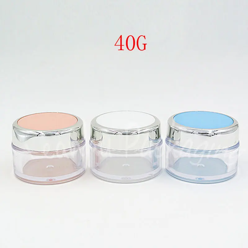 

40G Transparent Round Plastic Bottle , 40CC Mask / Cream Makeup Packaging Container , Makeup Sub-bottling ( 30 PC/Lot )