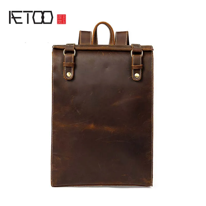 

BJYL 2018 The latest men's first layer leather shoulder bag to simple style college wind backpack hot men's bag wholesale