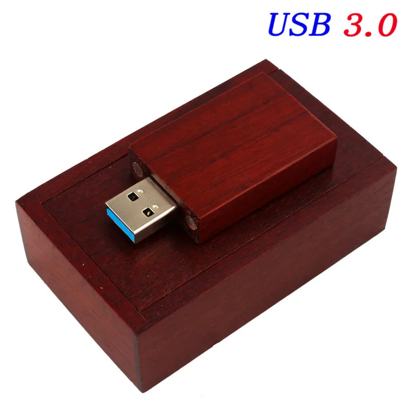 JASTER USB 3,0 деревянный usb+ деревянная коробка usb флэш-накопитель 4 ГБ 8 ГБ 16 ГБ 32 ГБ 64 ГБ свадебная фотография подарок(10 шт. бесплатный логотип - Цвет: Rose wood