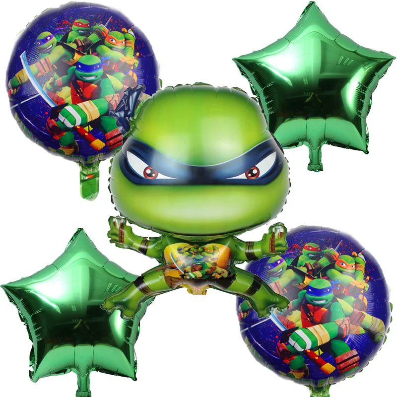 

5pcs/set Teenage Mutant Ninja Turtle Foil Balloons star Balloon birthday party decorations kids toy Supplies baby shower globos