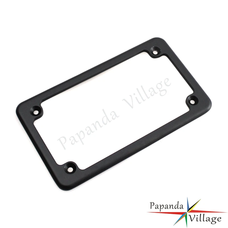 Black Motorcycle 4&quot x 7&quot License Number Plate Frame Bracket Cover for Harley Chopper Bobber Custom Cafe Racer |