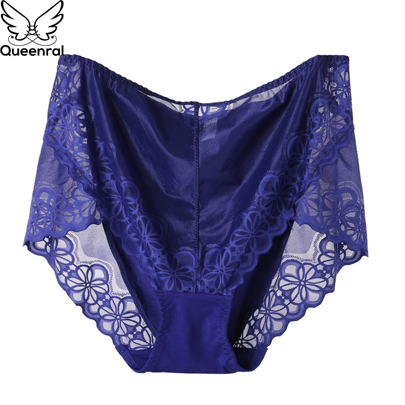 

Queenral Sexy Panties Women Underwear Seamless Silk Briefs Transparent Panty For Female Modal Cotton Plus Size 4XL 5XL 6XL