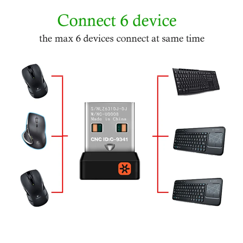 Для Logitech Dongle приемник Unifying Nano 6 каналов мм для MX M905 M950 M505 M510 ECT адаптер