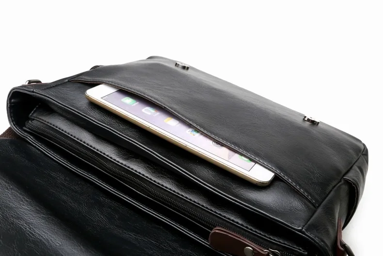 MJ Men's Bags Vintage PU Leather Male Messenger Bag High Quality Leather Crossbody Flap Bag Versatile Shoulder Handbag for Men (29)