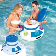 Inflatable Ice Bucket Pool Floats Adults Plastic Ice Cubes Drink Cooler Food Holder Swimming Accessories Pool Toys Boia Piscina