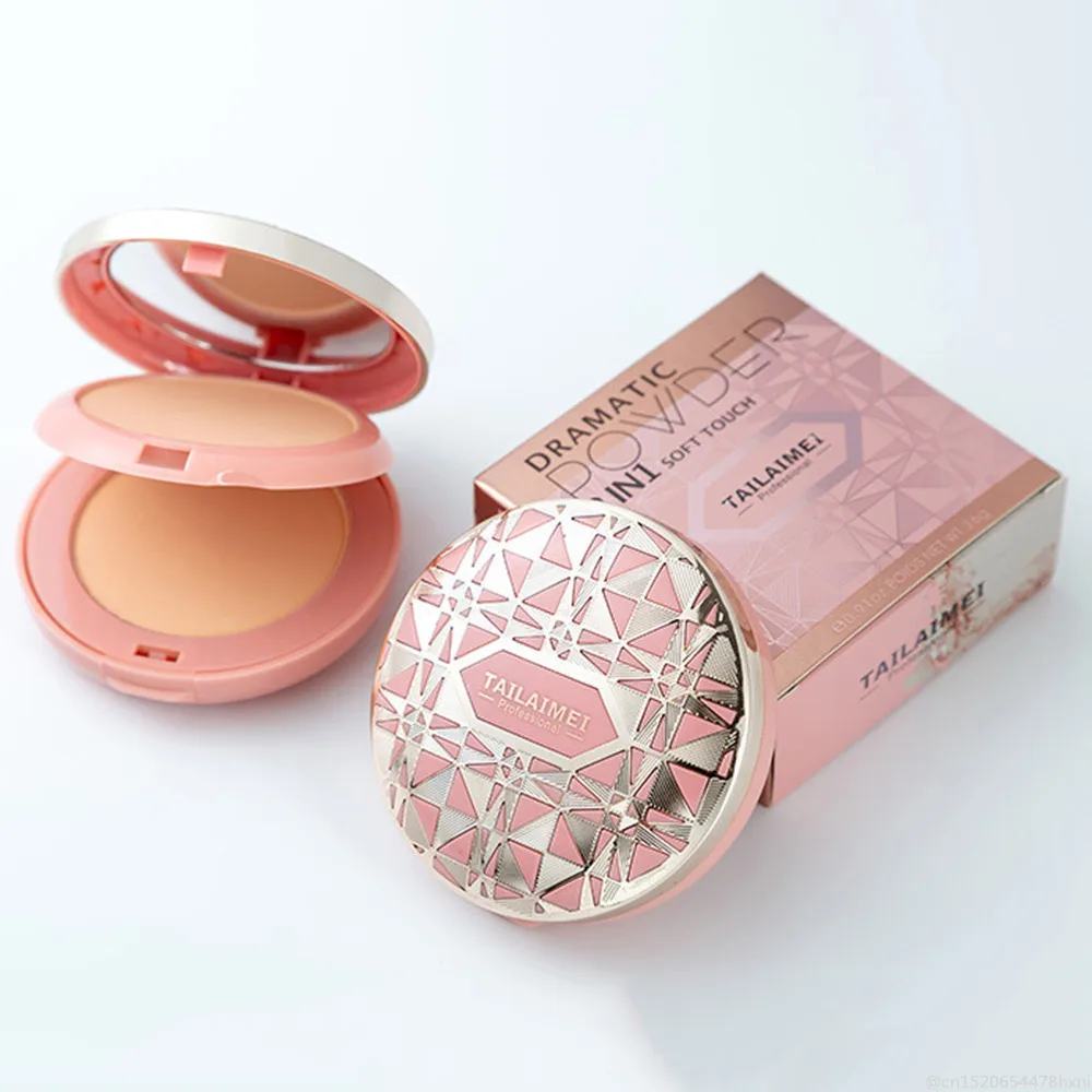 

4 Colors Face Makeup Oil Control Powder Cake Highlighter Shimmer Brighten Pressed Powder Palette Contour Makeup Cosmetics TSLM2