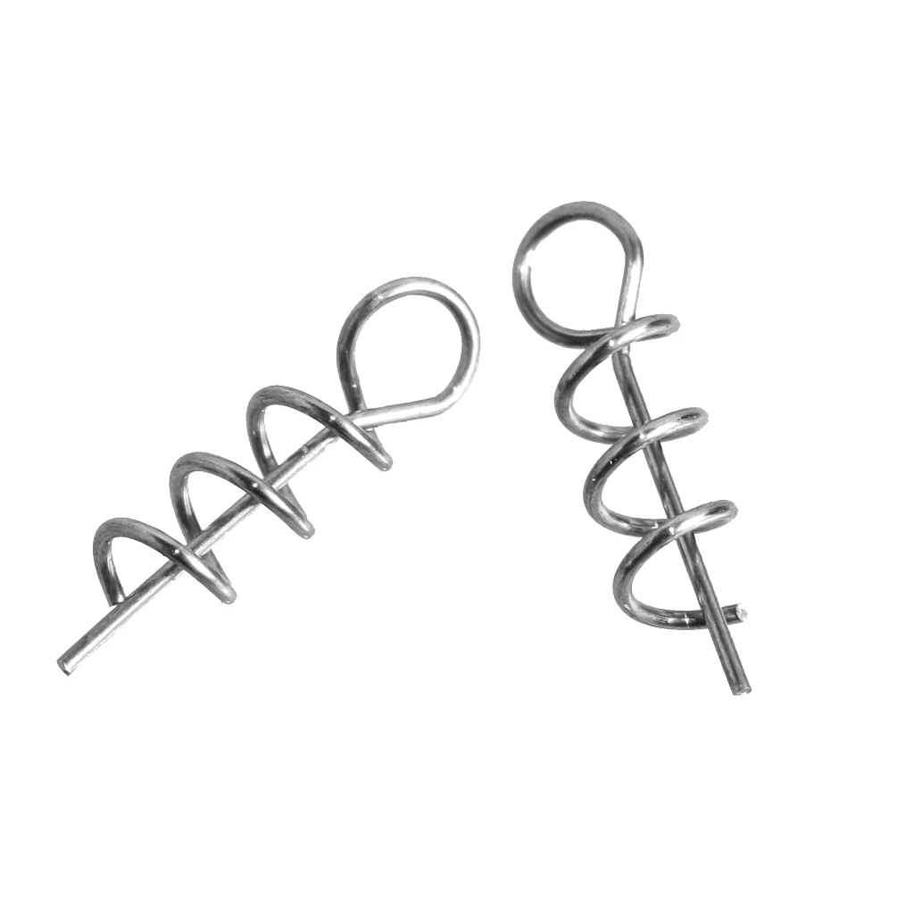 50pcs Soft Lure Baits Hook Pin Spring Fixed Lock Fishing Latch Screw