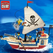 Bounty Tijolos iluminai 304 Piratas Do Caribe Navio Pirata Conjunto de Blocos de Construção 3D DIY Tijolos de Construção Brinquedos Educativos