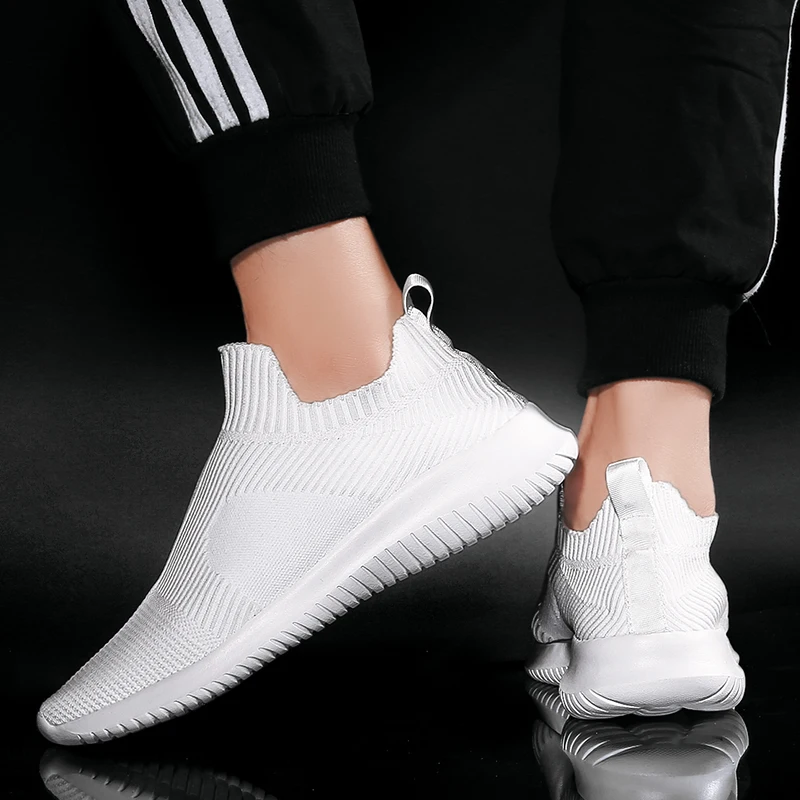 2020 Fashion Trendy Men Shoes Slip-on Comfortable Light Breathable Men's Sneakers Flying Weaving Walking Summer Casual | Обувь