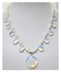Горячие продажи новый Стиль>>>>> Ювелирные Изделия белый жемчуг кулон ожерелье