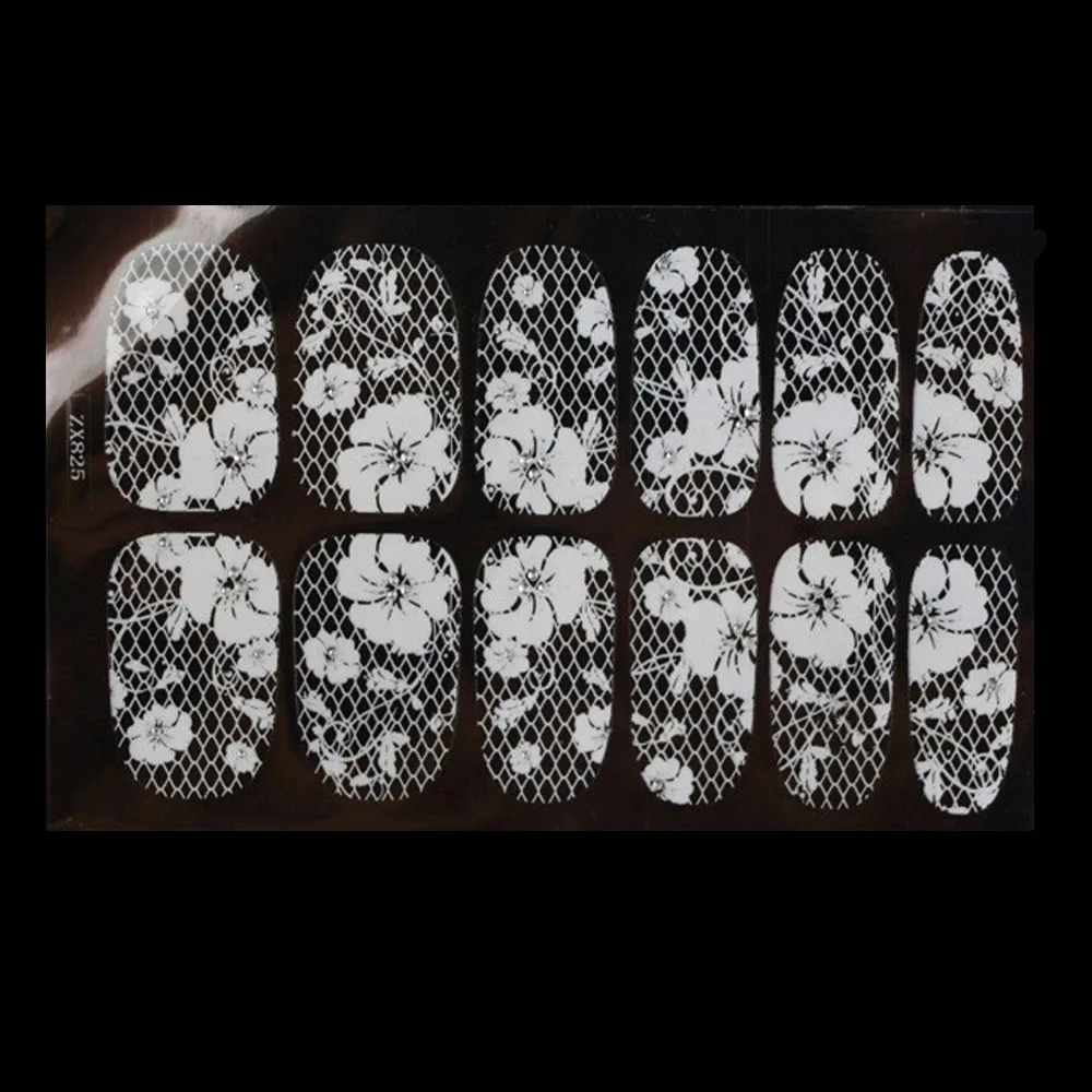 Кружевные алмазные Цветочные наклейки для маникюра, горячая распродажа, наклейки для маникюра, наклейки для ногтей, украшения для маникюра