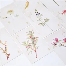 30 шт./упак. фоновая фотография в стиле ретро ручная рисунок сезон цветочных растений образец Почтовые открытки DIY конверт подарочные карты мини Открытка Бумага Закладка для книги