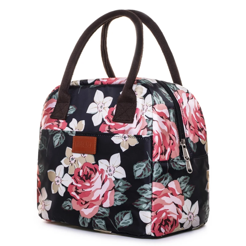 Women Floral Large Capacity Lunch Bag Waterproof Portable Cooler Picnic ...