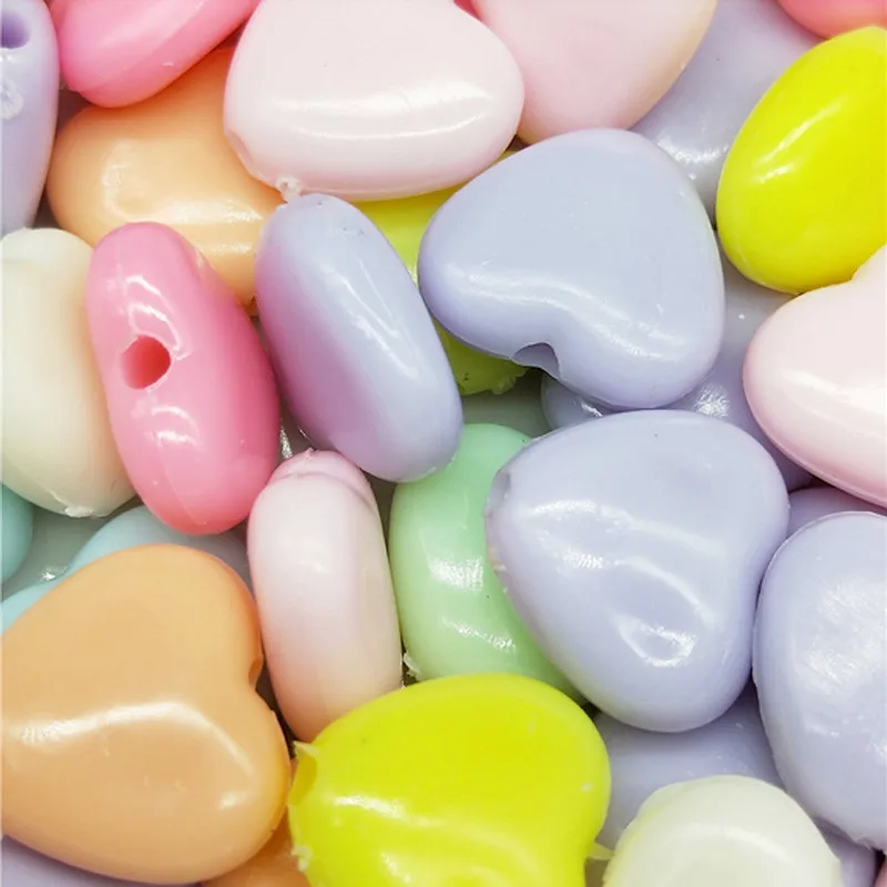 

50Pcs/Lot 12mm Love beads Cheap New Acrylic Resin Beads Candy Color Acrylic Spacer Beads Children Jewelry Accessoires Wholesale
