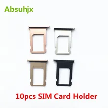 Absuhjx 10pcs SIM Card Tray for iPhone 7 8 6 6S Plus 7P 7G SIM Card Holder Slot Reader Adapter Replacement Parts