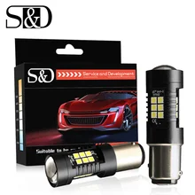 2 sztuk 1200lm 1157 BAY15D Led P21/5W LED żarówki 21SMD 3030 samochodów światła cofania Stop lampa tylna Turn Signal czerwony bursztyn biały D035