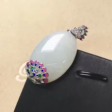 Синьцзян Хе, Тиан Ю 925 серебряная мозаика нефритовый белый yu подвеска воды Подвеска каплевидной формы